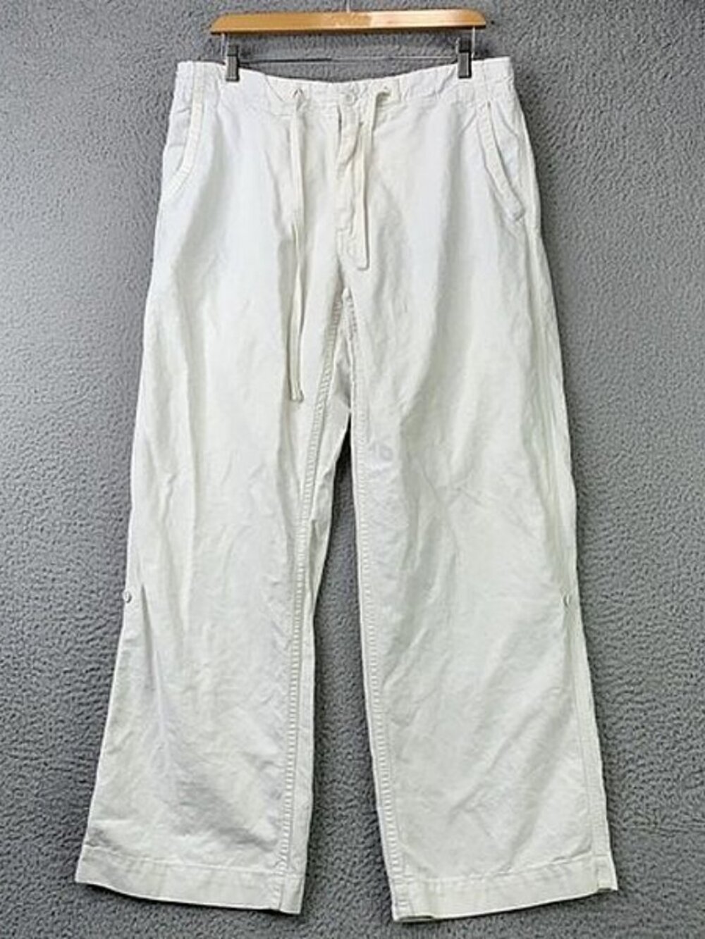Vintage EUC GAP Pants Mens XS White Linen Convertible Baggy Wide Leg Relaxed Y2K